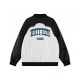 Black and white patchwork embroidered baseball jacket Black and white patchwork embroidered baseball jacket