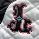 Black and white patchwork embroidered baseball jacket Black and white patchwork embroidered baseball jacket