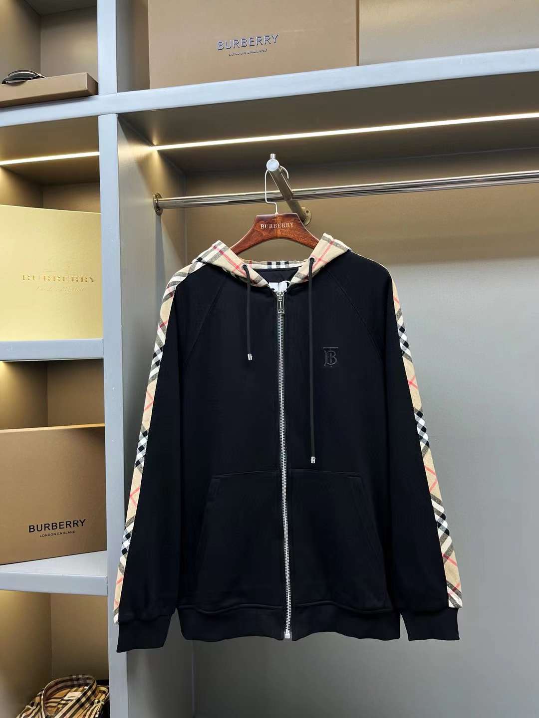 Classic striped hooded cardigan Classic striped hooded cardigan