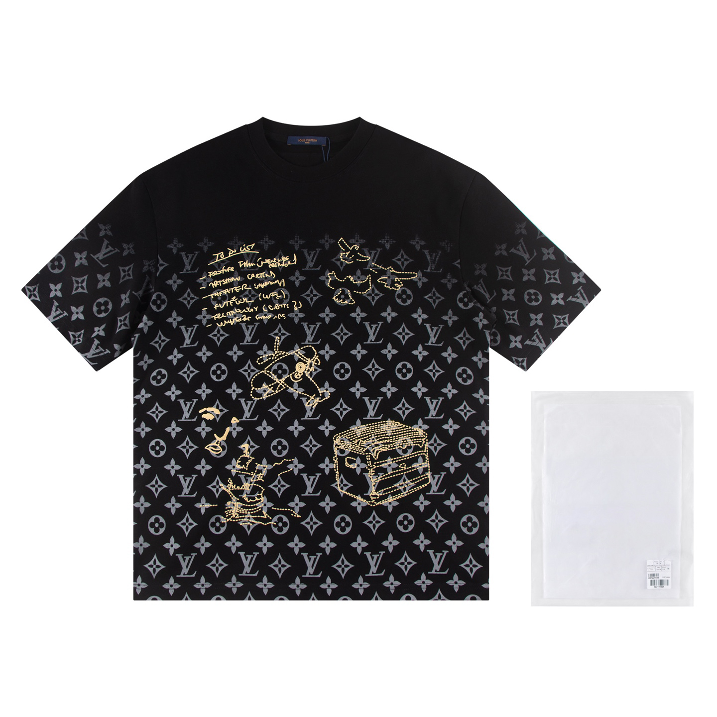Full print splicing patch embroidery t-shirt Full print splicing patch embroidery t-shirt