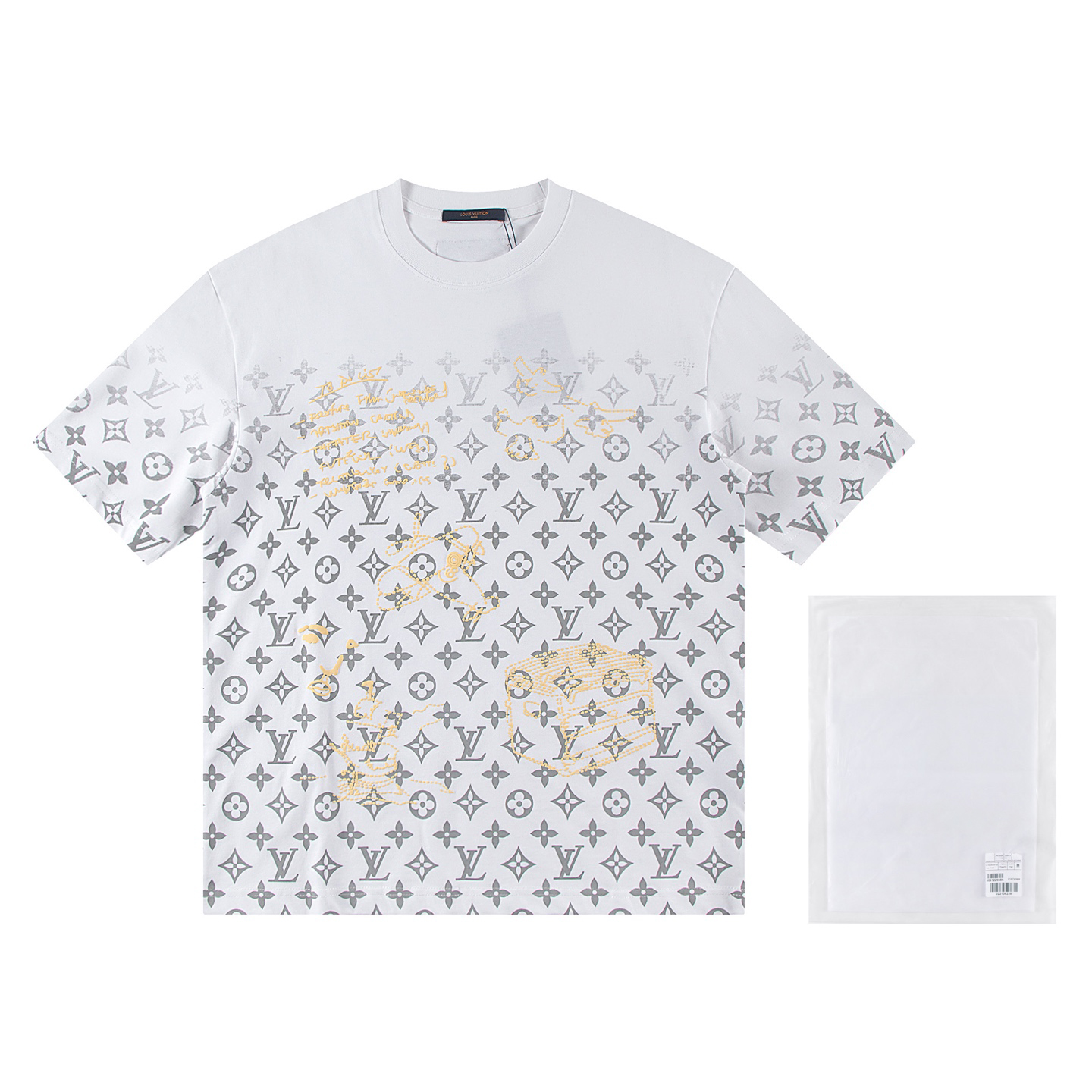 Full print splicing patch embroidery t-shirt Full print splicing patch embroidery t-shirt