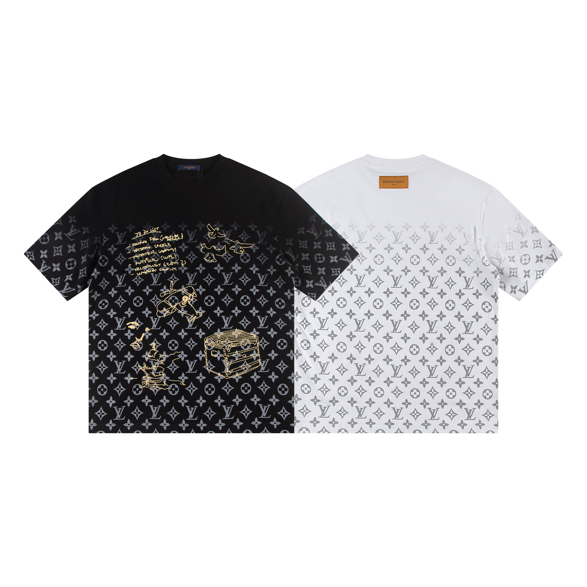 Full print splicing patch embroidery t-shirt Full print splicing patch embroidery t-shirt