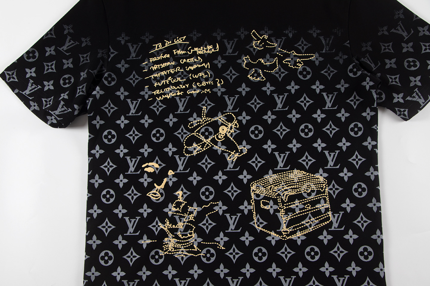 Full print splicing patch embroidery t-shirt Full print splicing patch embroidery t-shirt