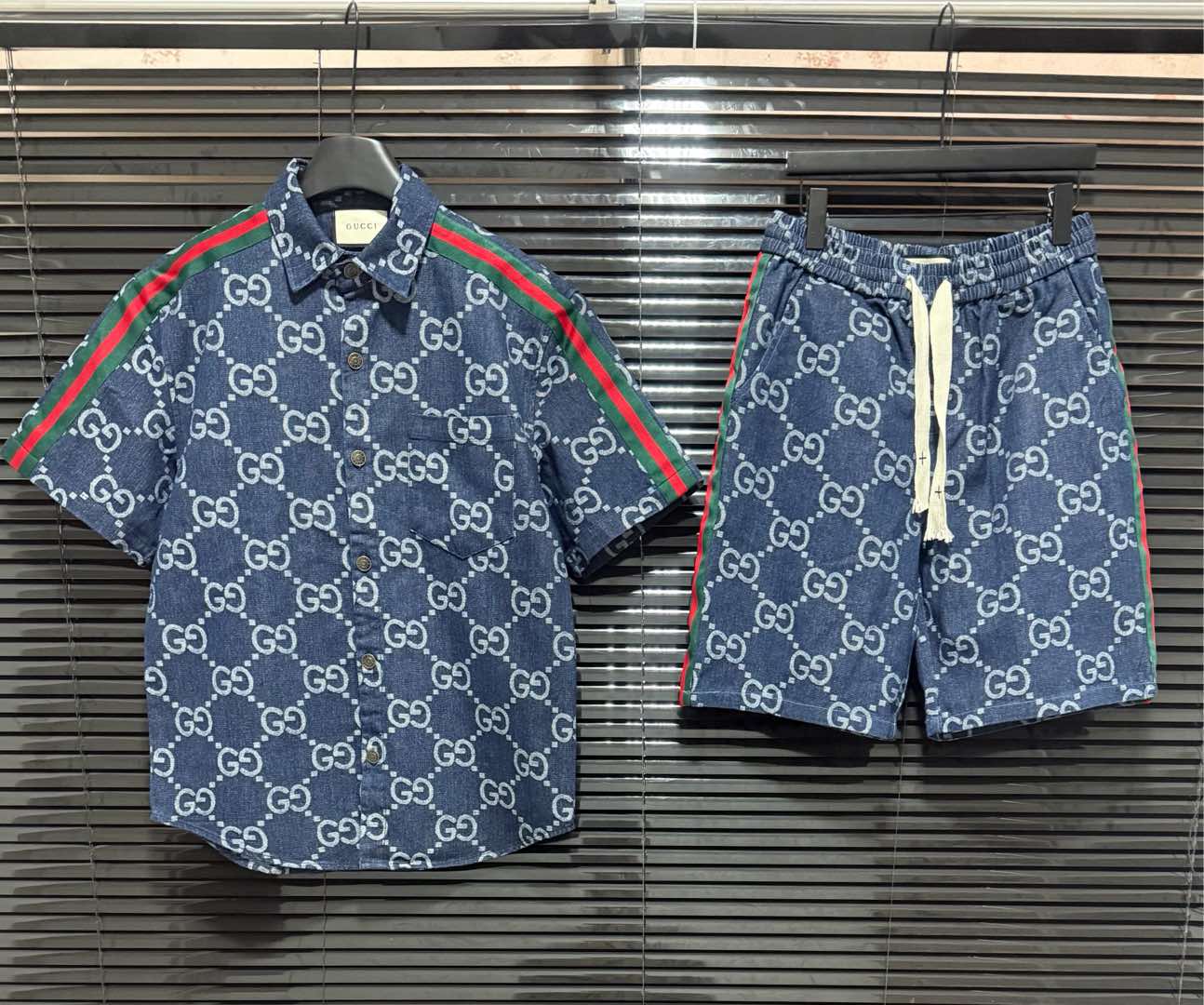 Classic printed denim suit Classic printed denim suit