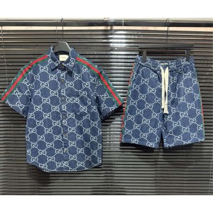 Classic printed denim suit