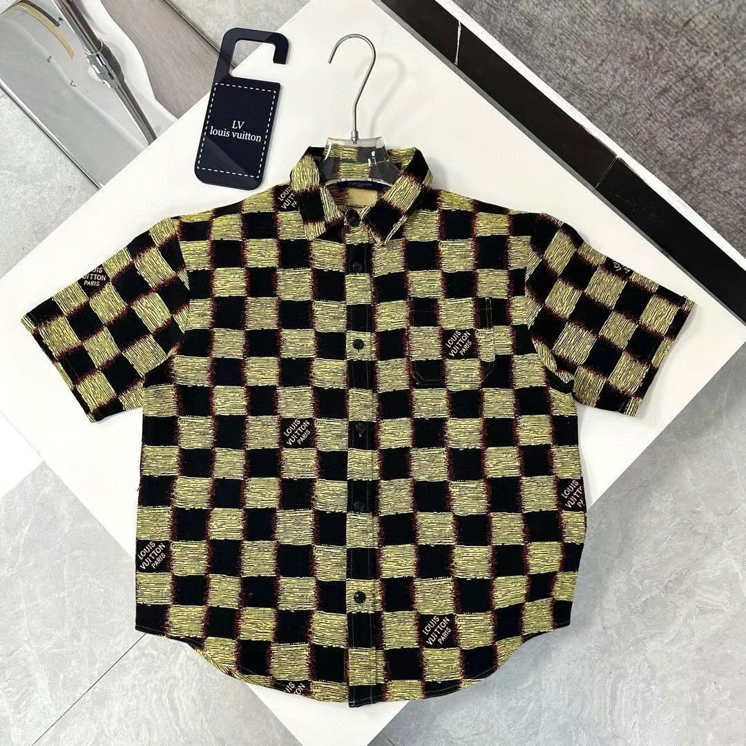 0528 Chess and card trend denim trendy brand retro jacket plaid shirt 0528 Chess and card trend denim trendy brand retro jacket plaid shirt