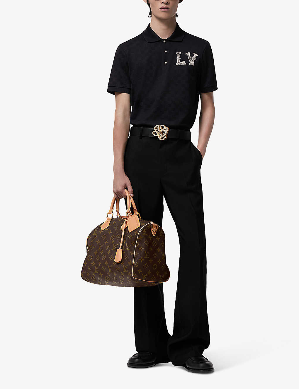 0528 L's Brand-embroidered short-sleeve cotton polo shirt 0528 L's Brand-embroidered short-sleeve cotton polo shirt