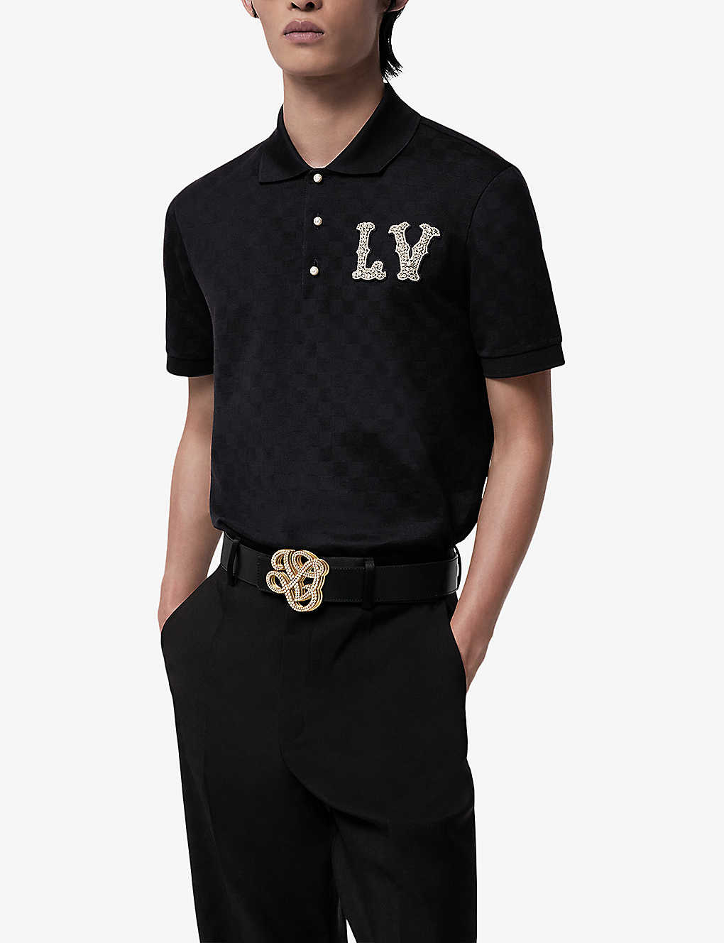 0528 L's Brand-embroidered short-sleeve cotton polo shirt 0528 L's Brand-embroidered short-sleeve cotton polo shirt