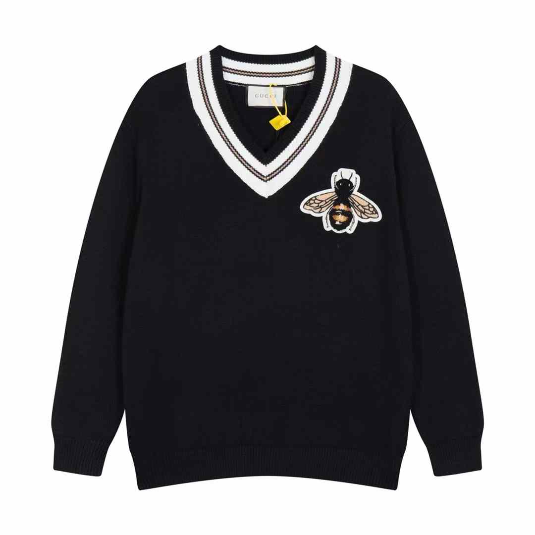 Bee print V-neck sweater Bee print V-neck sweater