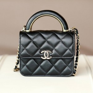 0528 Black handle small card holder mini handle chain bag