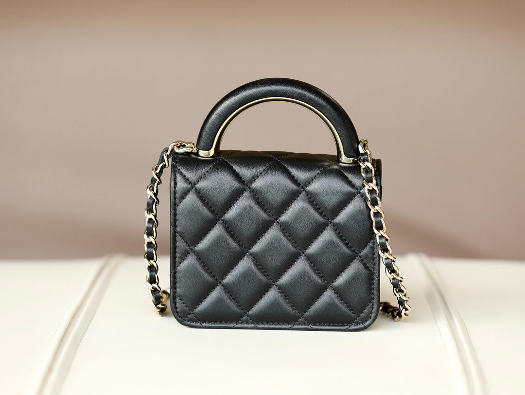 0528 Black handle small card holder mini handle chain bag 0528 Black handle small card holder mini handle chain bag
