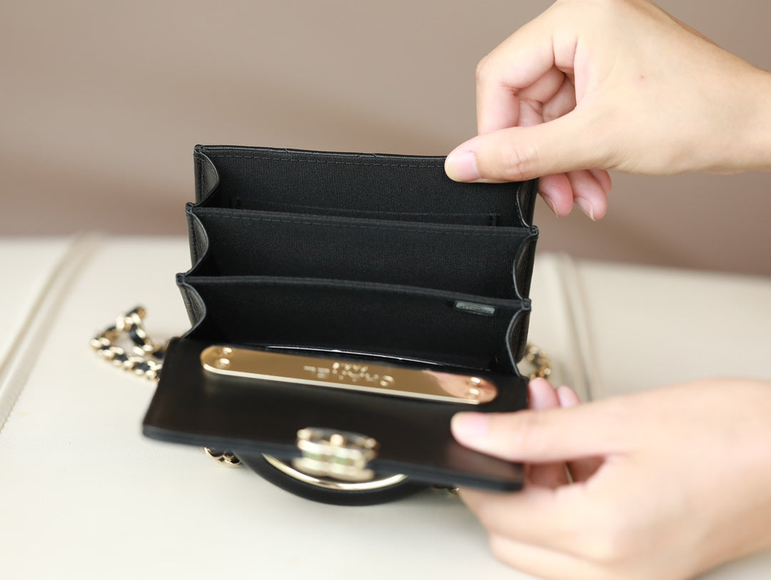 0528 Black handle small card holder mini handle chain bag 0528 Black handle small card holder mini handle chain bag