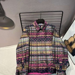 Multi-color mixed design shirt jacket