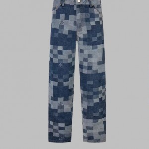 1014 High quality jacquard heavy wash denim pant
