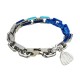 0528 Blue and silver patchwork pumpkin bracelet 0528 Blue and silver patchwork pumpkin bracelet