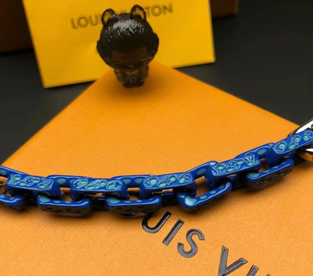 0528 Blue and silver patchwork pumpkin bracelet 0528 Blue and silver patchwork pumpkin bracelet
