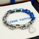 0528 Blue and silver patchwork pumpkin bracelet 0528 Blue and silver patchwork pumpkin bracelet