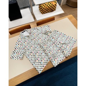 Polka dot style shirt and shorts suit