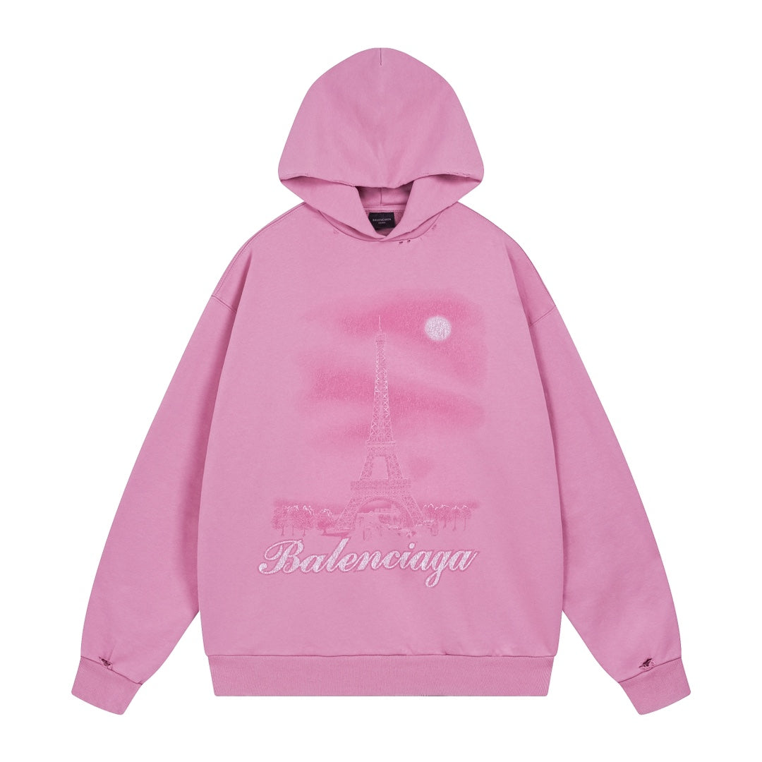 1021 New tower direct spray white ink gradient color printing washed and ground to make old hoodie 1021 New tower direct spray white ink gradient color printing washed and ground to make old hoodie