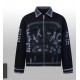 1014 High quality picture shot graffiti dark denim jacket 1014 High quality picture shot graffiti dark denim jacket