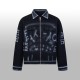1014 High quality picture shot graffiti dark denim jacket 1014 High quality picture shot graffiti dark denim jacket