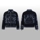 1014 High quality picture shot graffiti dark denim jacket 1014 High quality picture shot graffiti dark denim jacket