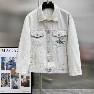 Heavy process limited edition runway fleece denim jacket