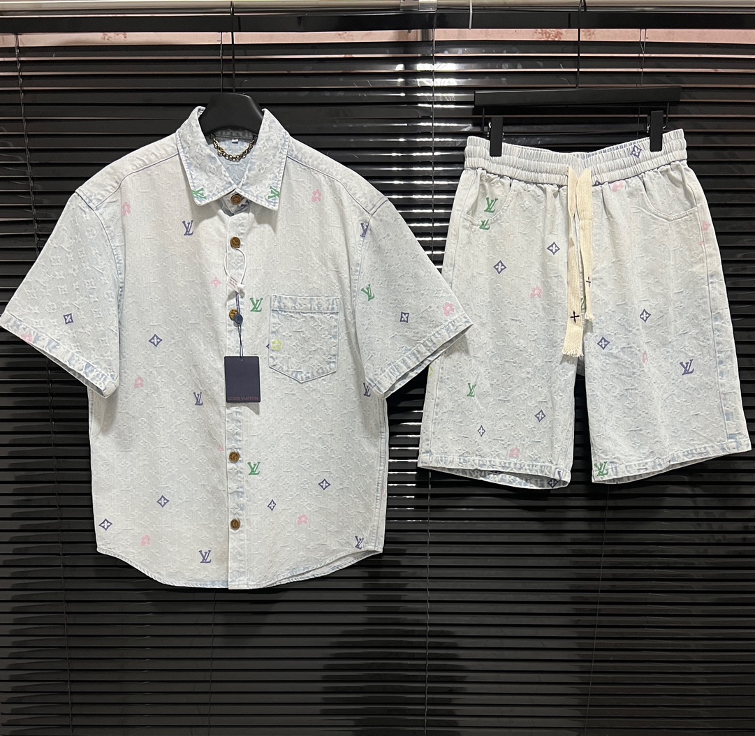 Letter embroidery high quality denim suit Letter embroidery high quality denim suit