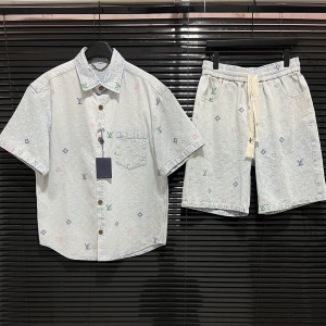 Letter embroidery high quality denim suit