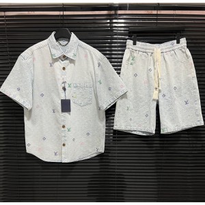 Letter embroidery high quality denim suit