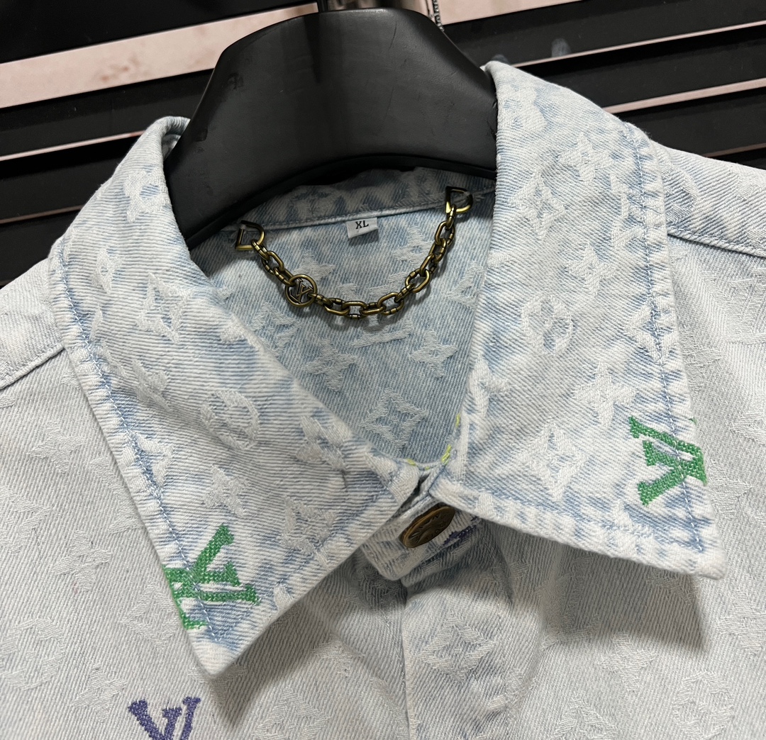 Letter embroidery high quality denim suit Letter embroidery high quality denim suit