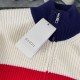 Color-matching zipper knit sweater jacket Color-matching zipper knit sweater jacket