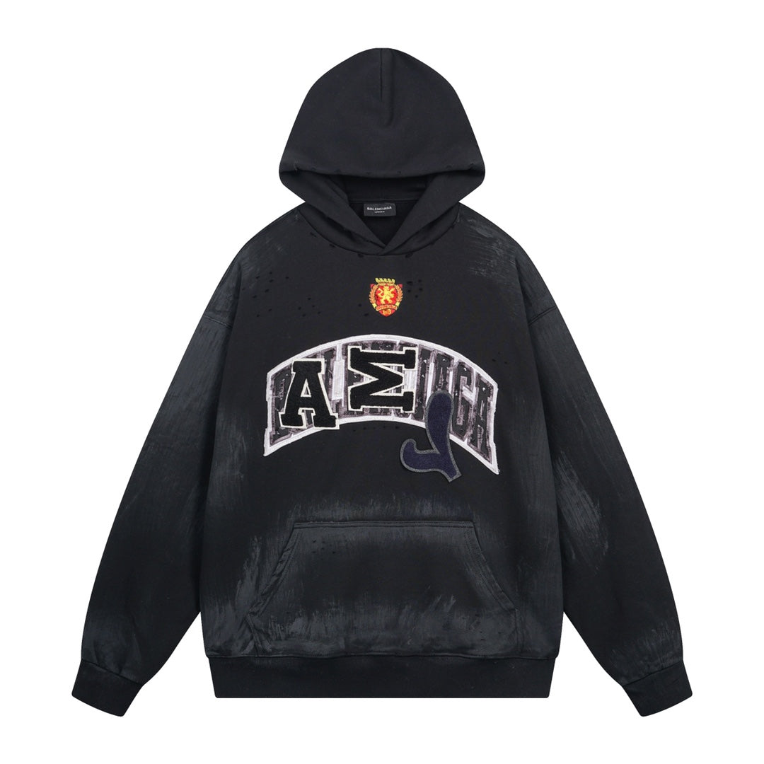 Skater Hoodie Oversized in black curly fleece Skater Hoodie Oversized in black curly fleece
