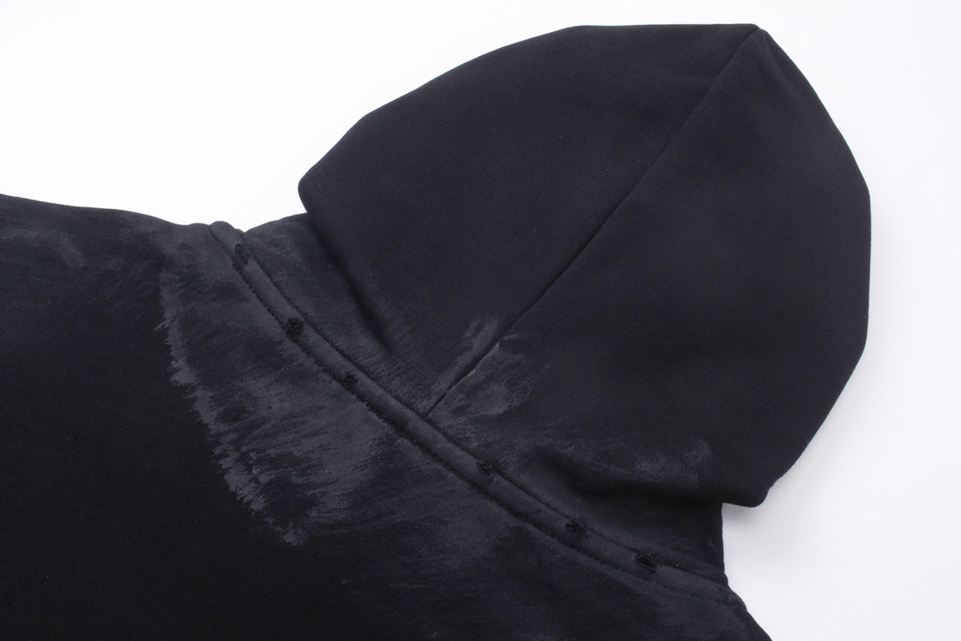 Skater Hoodie Oversized in black curly fleece Skater Hoodie Oversized in black curly fleece
