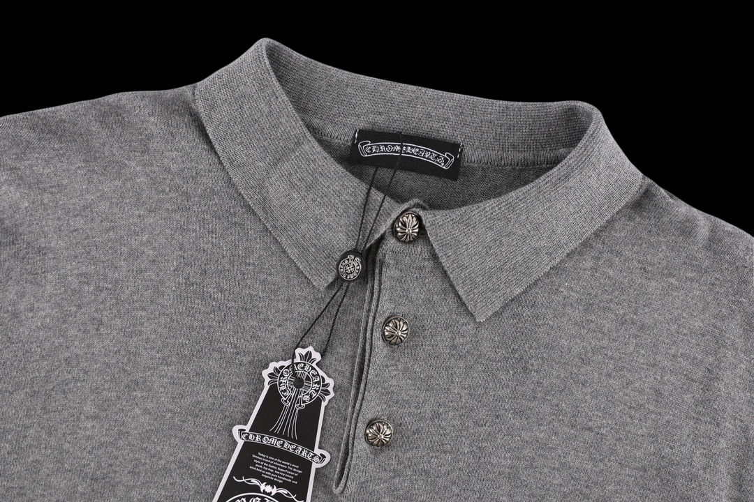 High-end knit lapel short sleeve shirt High-end knit lapel short sleeve shirt
