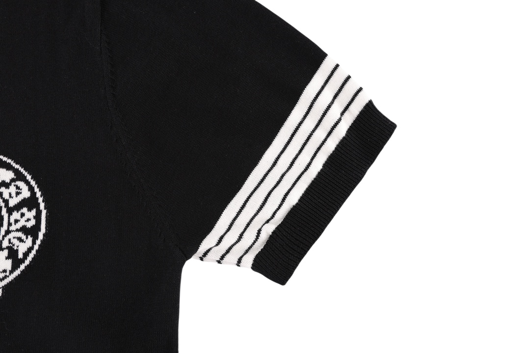 High-end knit lapel short sleeve shirt High-end knit lapel short sleeve shirt