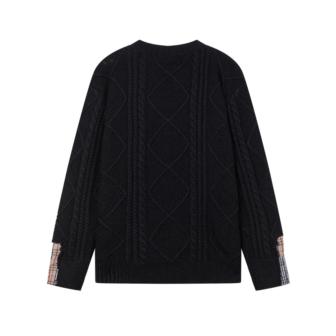 1021 New black patchwork sweater 1021 New black patchwork sweater