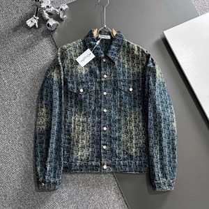 Vintage print layers denim jacket