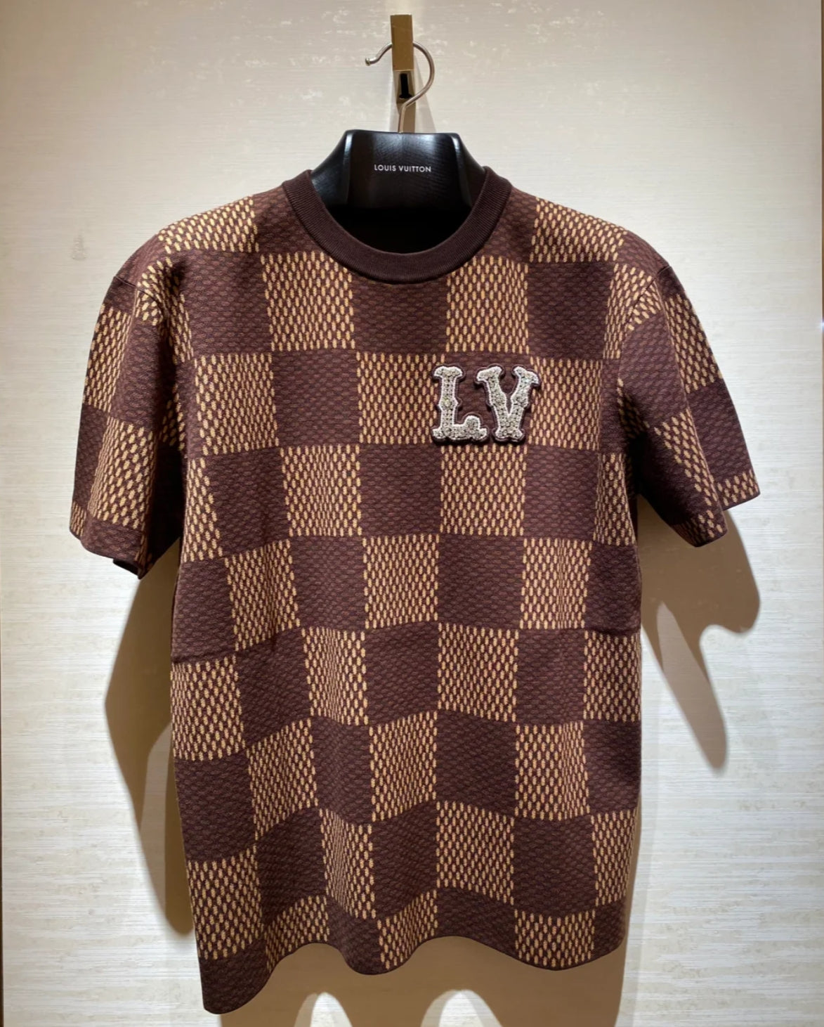 0528 L's Checkerboard T-shirt - Brown 0528 L's Checkerboard T-shirt - Brown