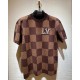 0528 L's Checkerboard T-shirt - Brown 0528 L's Checkerboard T-shirt - Brown