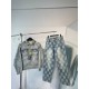 1105 New limited edition checkerboard patchwork washed blue denim jacket jeans set 1105 New limited edition checkerboard patchwork washed blue denim jacket jeans set