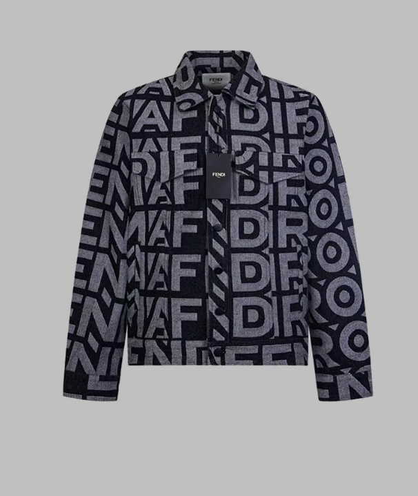 1014 High quality image full print two-tone denim jacket 1014 High quality image full print two-tone denim jacket