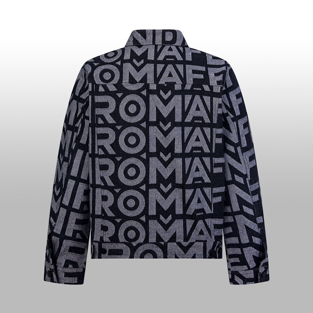 1014 High quality image full print two-tone denim jacket 1014 High quality image full print two-tone denim jacket