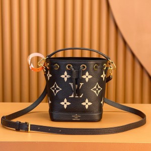 0528 Nano Noé Bicolour Monogram Empreinte Leather