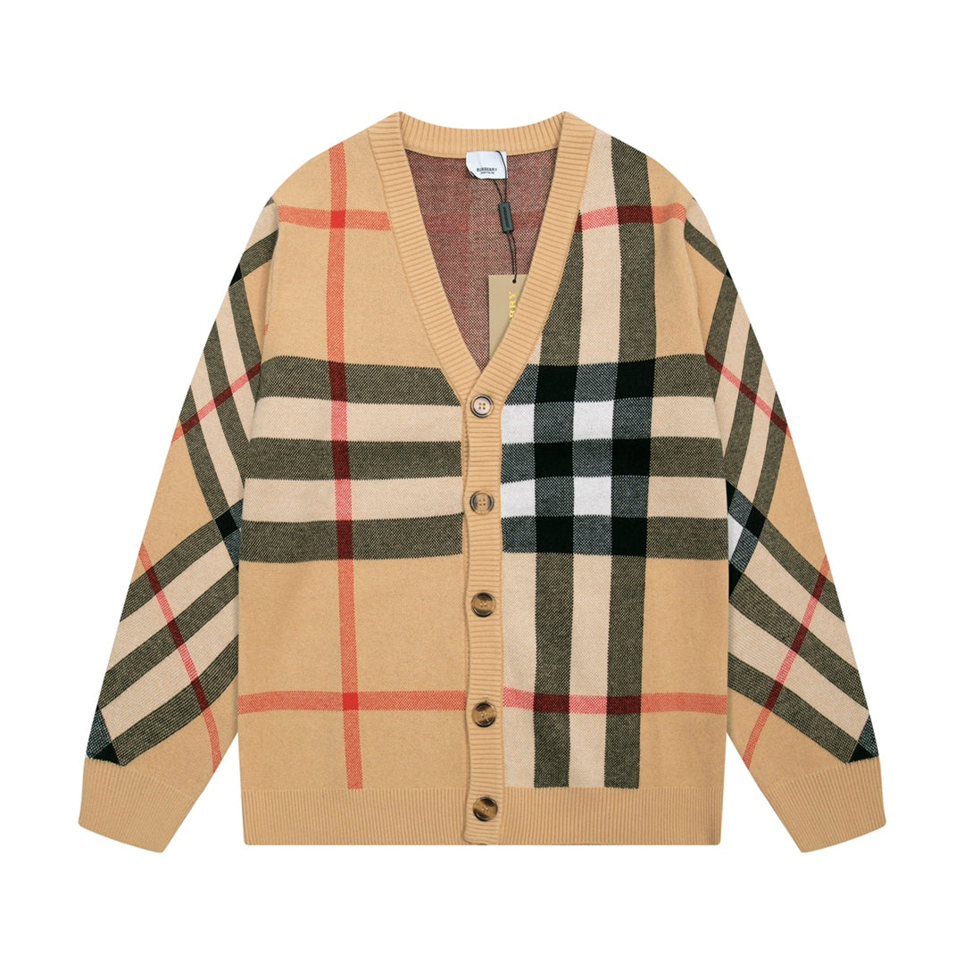 1014 Color-matching plaid sweater 1014 Color-matching plaid sweater