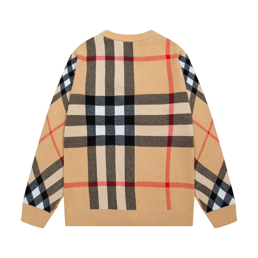 1014 Color-matching plaid sweater 1014 Color-matching plaid sweater