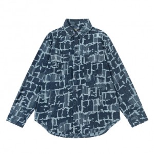 Tassel jacquard denim shirt