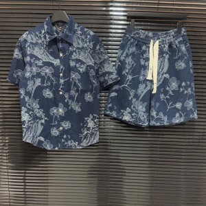 Vintage Printed Denim Set