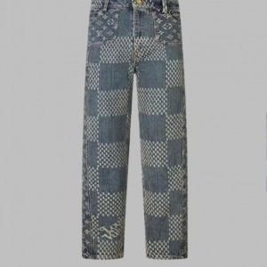 1014 High quality jacquard heavy wash denim pant