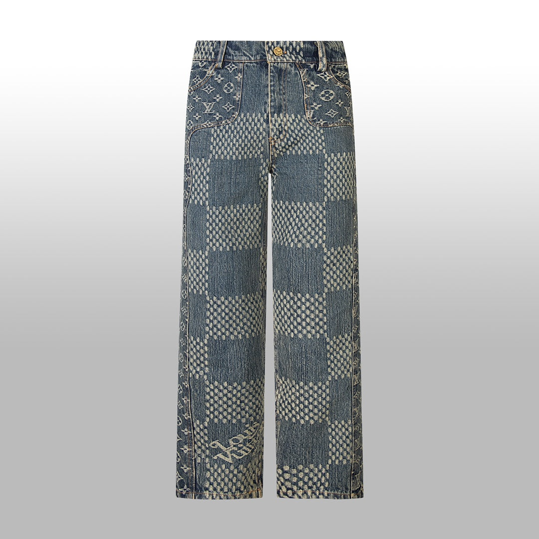 1014 High quality jacquard heavy wash denim pant 1014 High quality jacquard heavy wash denim pant